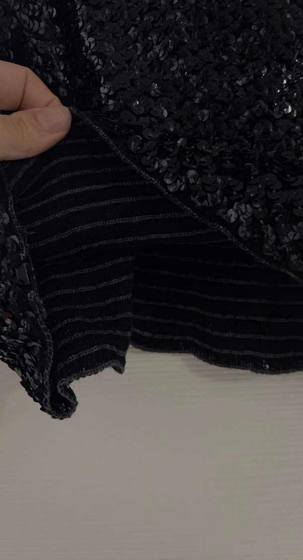 Siyah Pul İşlemeli Mini Bustiyer - Görsel 3