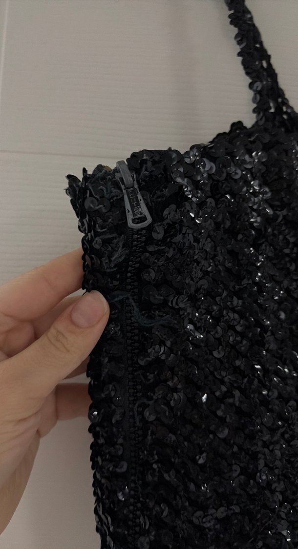 Siyah Pul İşlemeli Mini Bustiyer - Görsel 2