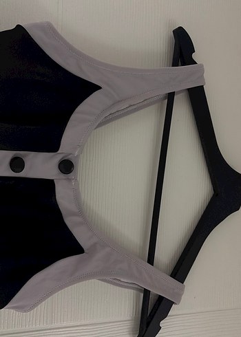 Düğmeli Gri Siyah Kadın Mayo - Görsel 2