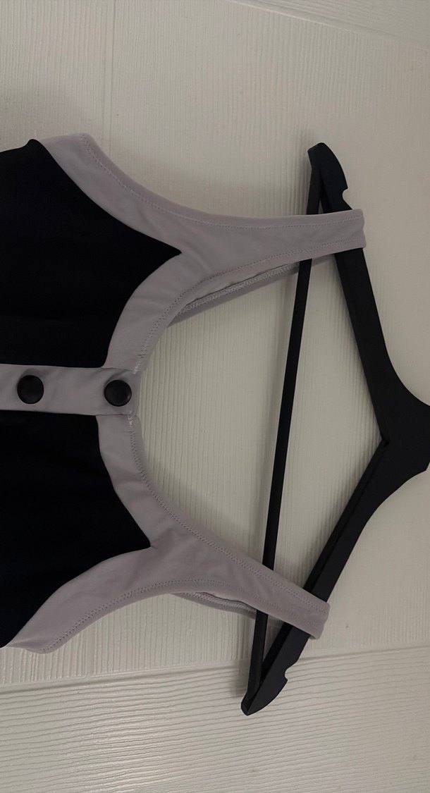 Düğmeli Gri Siyah Kadın Mayo - Görsel 2