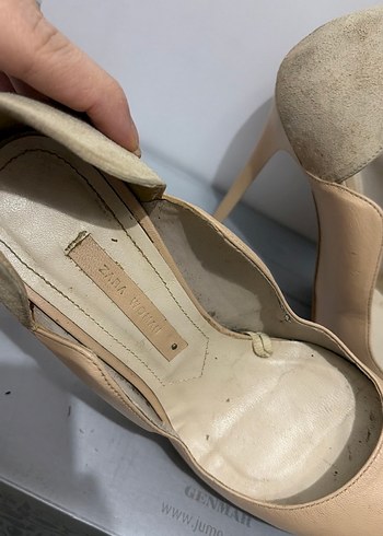 Bej Süet Stiletto Kadın Topuklu Ayakkabı - Görsel 3