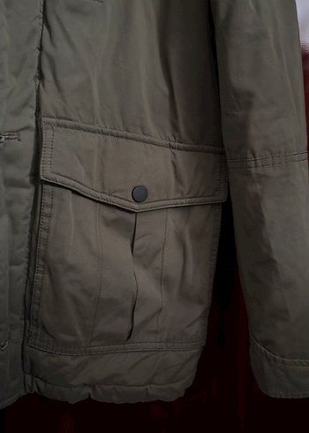 Gri Kamuflaj Desenli Erkek Midi Ceket - Görsel 3