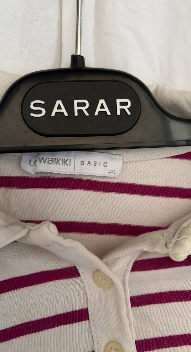 Bordo Çizgili Erkek Kısa Kollu Polo Tişört - Görsel 2