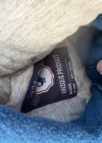 Mavi Kapüşonlu Erkek Çocuk Polar Ceket - Görsel 2