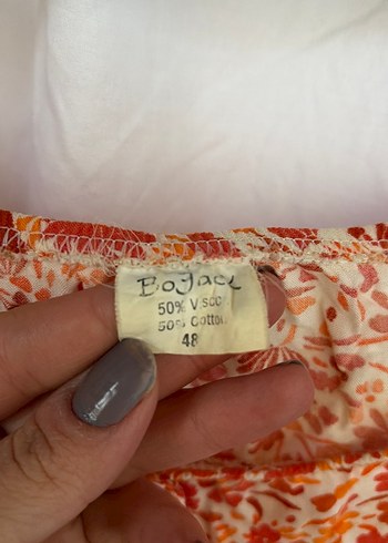 Kırmızı Bohem Midi Elbise V Yaka - Görsel 2