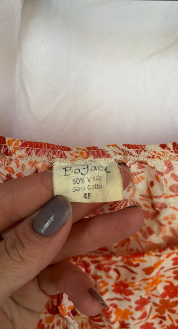 Kırmızı Bohem Midi Elbise V Yaka - Görsel 2