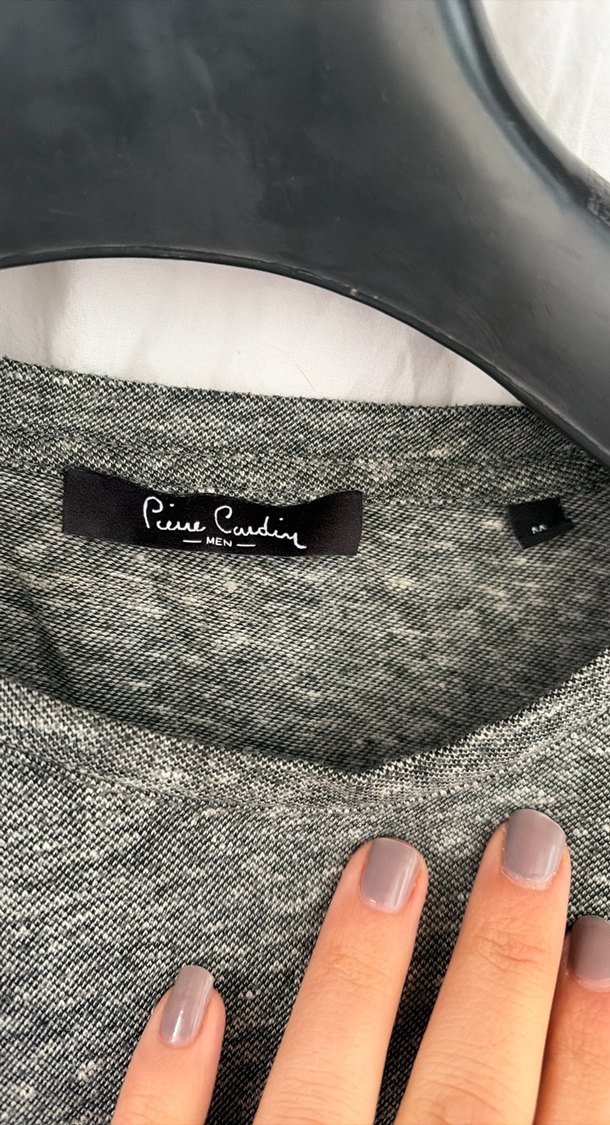 Gri Kısa Kollu Erkek Keten Tişört - Görsel 2