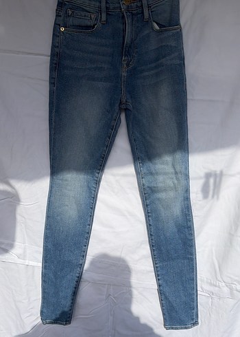 Diğer Gri Mavi Kadin Dar Kesim Denim Pantolon