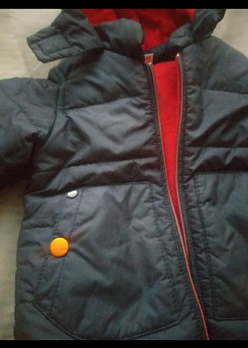 Düğmeli Koyu Mavi Erkek Çocuk Mont - Görsel 2