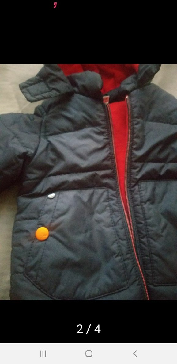 Düğmeli Koyu Mavi Erkek Çocuk Mont - Görsel 2