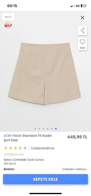 l Beden camel Renk Lcw etek