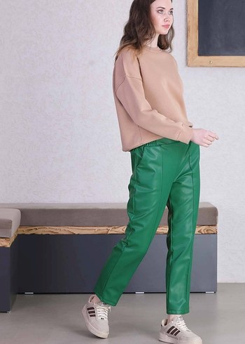Zara Deri Kumaş Midi Pantolon