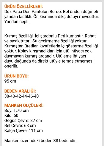 38 Beden yeşil Renk Deri Kumaş Midi Pantolon