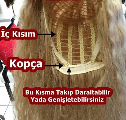 Beden Dalgalı kaküllü uzun peruk mega-1 15