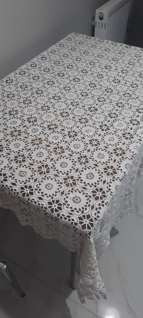 Beyaz Nakışlı Geleneksel Masa Örtüsü - Görsel 3