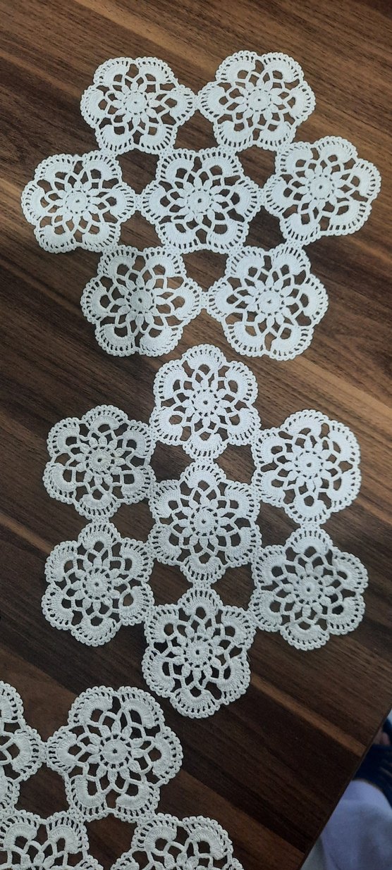 Bohem Beyaz Nakışlı El Yapımı Masa Örtüsü - Görsel 3