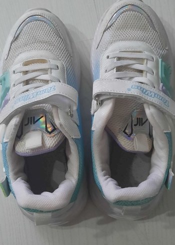 Kız Çocuk Beyaz Tie-Dye Spor Ayakkabı Velcro - Görsel 2