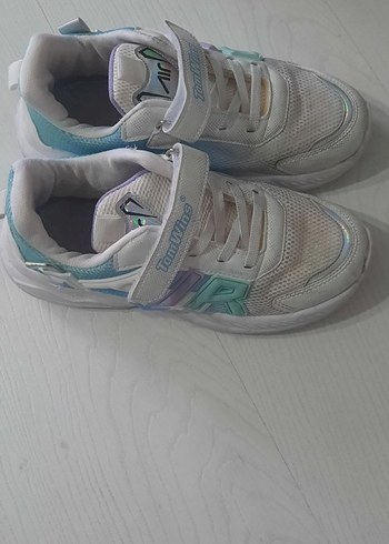 Kız Çocuk Beyaz Tie-Dye Spor Ayakkabı Velcro - Görsel 3