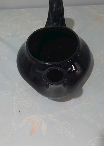 Siyah Seramik Çaydanlık saksı - Görsel 2