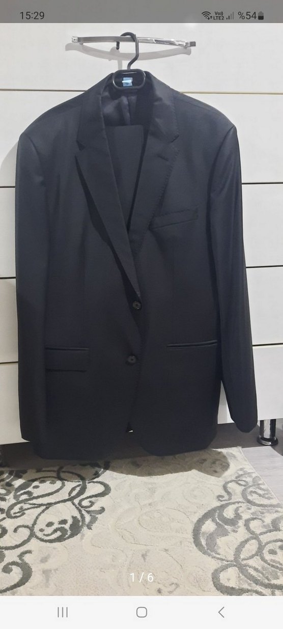 Düğmeli Siyah Erkek Takım Elbise Ceketi - Görsel 3