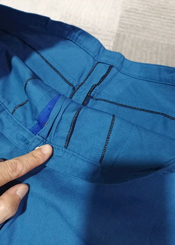 l Beden mavi Renk Erkek Mavi Elastik Bel Basic Şort