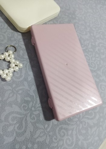 Beden Pembe Pastel Makyaj Organizer Kutusu iki adet anahtarlik