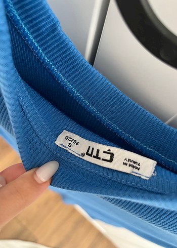 Diğer Kadın Mavi Kısa Kollu Mini Denim Elbise