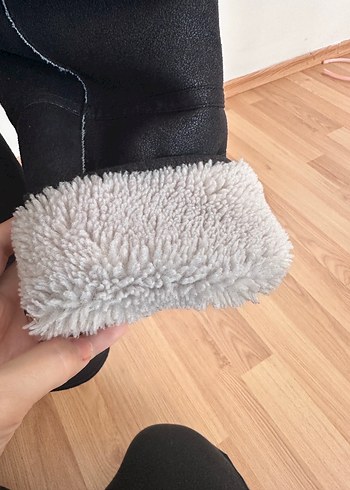 MANGO Gri Süet Kürklü Midi Kadın Ceket - Görsel 3