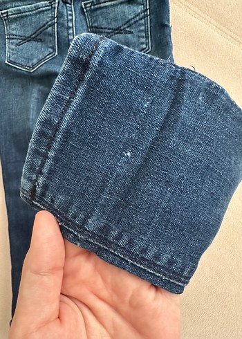 GAP BABY unisex Çocuk Düğmeli Mavi Denim Pantolon - Görsel 4
