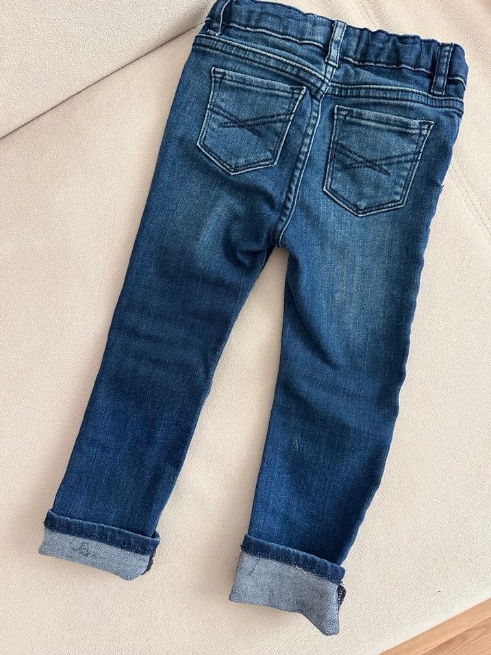 GAP BABY unisex Çocuk Düğmeli Mavi Denim Pantolon - Görsel 3