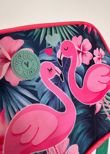 Renkli Flamingo Desenli termal beslenme yemek çantası - Görsel 2