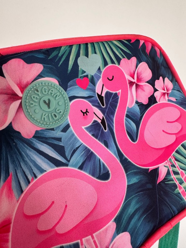 Renkli Flamingo Desenli termal beslenme yemek çantası - Görsel 2