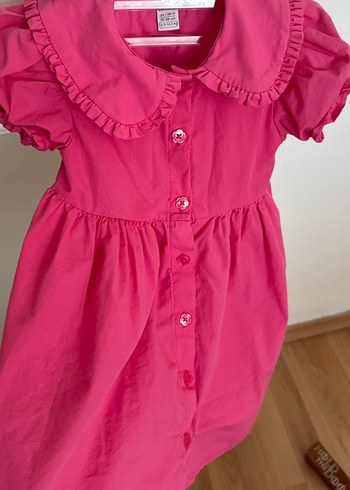 Pembe Kız Çocuk Fırfırlı Bohem Elbise lcw - Görsel 3