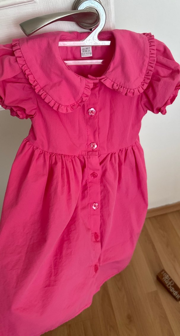 Pembe Kız Çocuk Fırfırlı Bohem Elbise lcw - Görsel 3