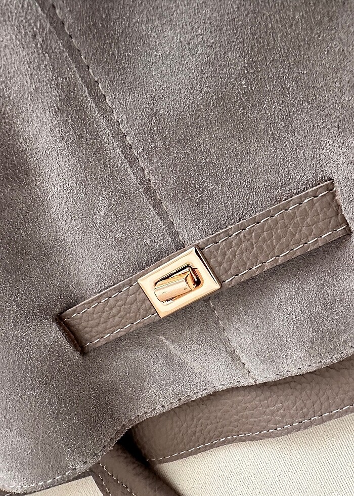 Gerçek süet deri çanta - Görsel 4