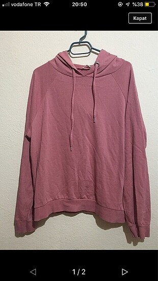 Pembe ince sweatshirt