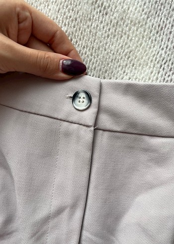 Düğmeli Bej Yüksek Bel Mini Şort - Görsel 3