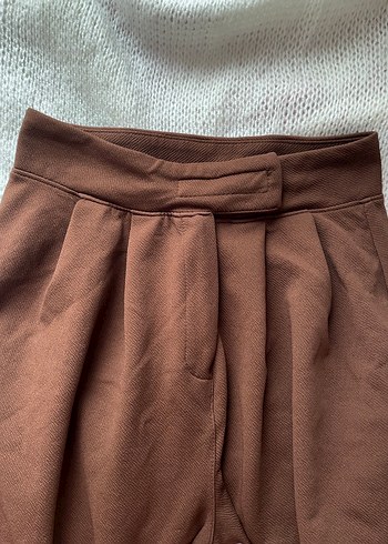 Kadın Kahverengi Rahat Kesim Kumaş Pantolon - Görsel 3