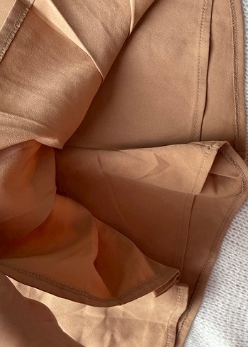 Bej Pileli Midi Kadın Etek - Görsel 4