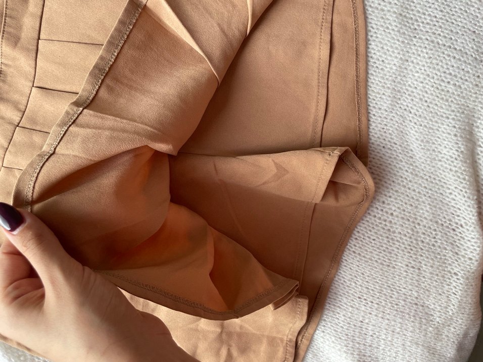 Bej Pileli Midi Kadın Etek - Görsel 4