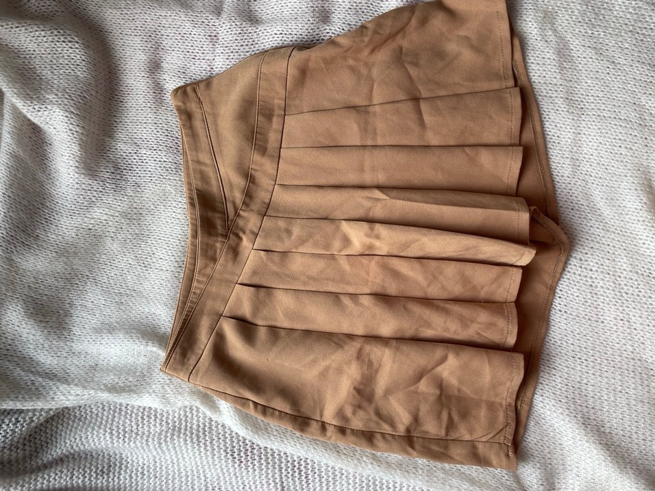 Bej Pileli Midi Kadın Etek - Görsel 2