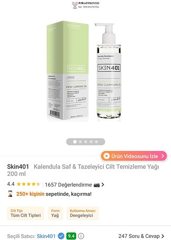 SKIN401 Calendula Pure & Fresh Temizleyici Yağ - Görsel 3