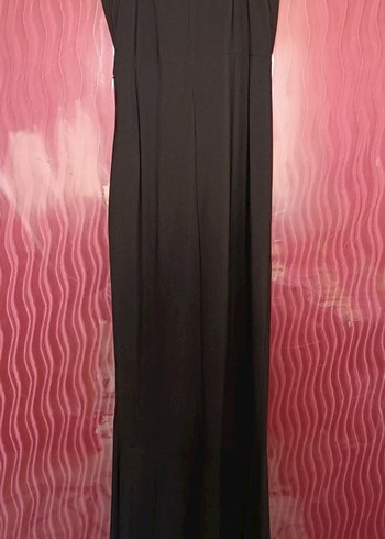 Siyah Drapeli Uzun Abiye Elbise - Görsel 3