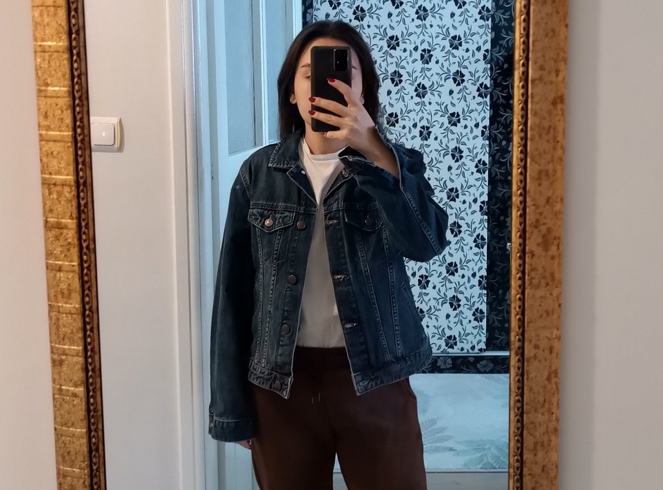 Düğmeli Kadın Denim Ceket - Görsel 2