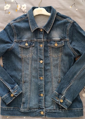 Kadın Mavi Denim Düğmeli Ceket - Görsel 3