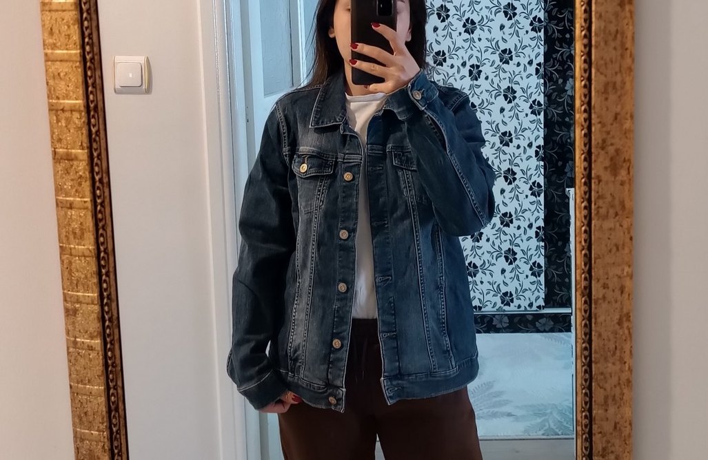 Kadın Mavi Denim Düğmeli Ceket - Görsel 2