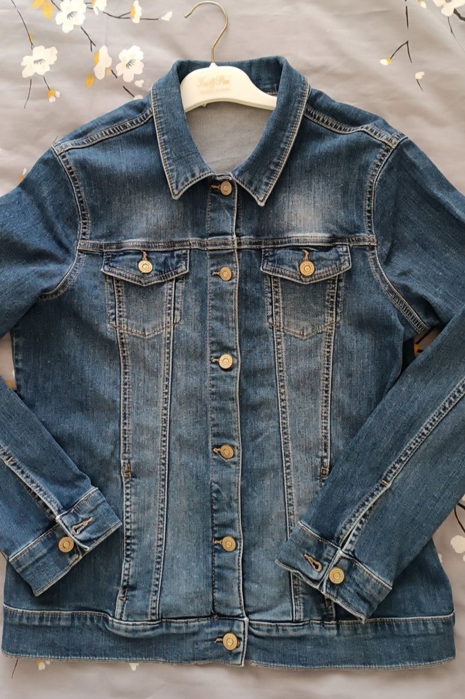 Kadın Mavi Denim Düğmeli Ceket - Görsel 3