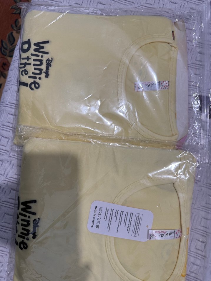 Sarı Winnie the Pooh Uzun Kollu Kadın Pijama Takımı - Görsel 2