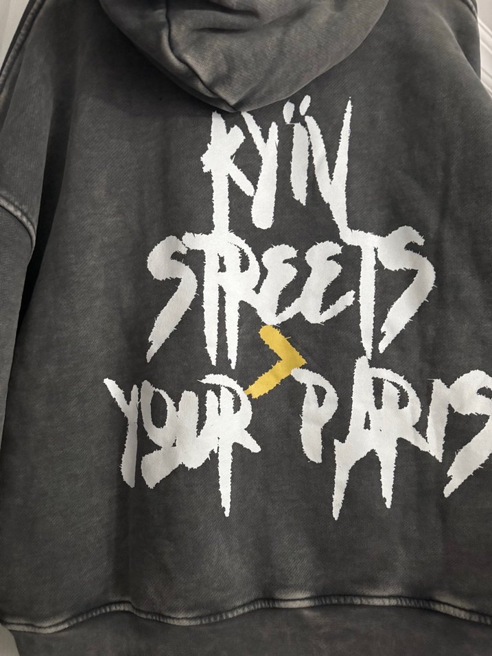 Gri Denim unisex Sweatshirt oversize - Görsel 4