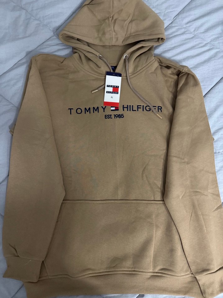 Tommy Hilfiger Kapüşonlu Kahverengi Sweatshirt unisex - Görsel 2